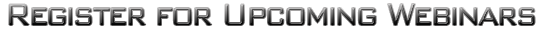Upcoming Webinars