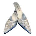 Women's Fashion Sequined Silver Slides / Mules