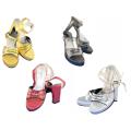 Women's White Fashion Strap Sandals - 4" High Heel