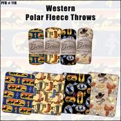 Western Print Polar Fleece Throw