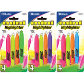 BAZIC Mini Fluorescent Highliter w/ Cap Clip