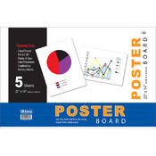 BAZIC 22" X 14" White Poster Board (5/Pack)