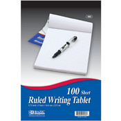 BAZIC 100 Ct. 6" X 9" Ruled Writing Tablet