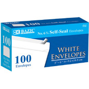 BAZIC #6 Peel &amp; Seal White Envelope (100/Pack)