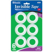 BAZIC 3/4" X 500" Invisible Tape Refill (6/Pack)