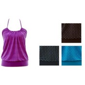 Junior Polka Dot Halter Knit Top