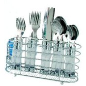 20 Piece Cutlery Set With Chrome Holder-Clear