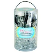 20 Piece Clear Cutlery Set In Chrome Caddy