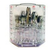 20 Piece Stainless Steel Flatware Set- Clear
