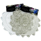 White/Beige 16" Round Knit Crochet Doily