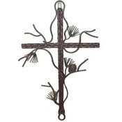 Pine Cone Metal Cross