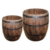Wood Barrel Set of 2
