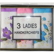 Womens 3 pack 100% Cotton Handkerchiefs