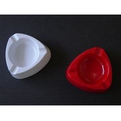 4" Plastic Ashtrays - Red &amp; White