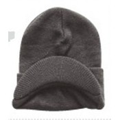 Black Knit Cap with Visor