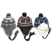 Sherpa Lining Knit Hat  - Men