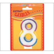 Rainbow Border Numeral Candle-8