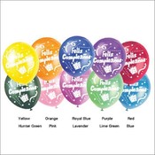 12 Print Balloon 10Ct Feliz Cumpleanos