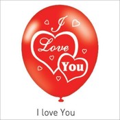 12 Printed Balloon 10Ct I Love You