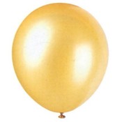 12 Metallic Balloon 12Ct Gold