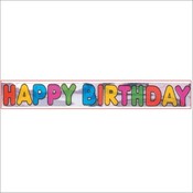 4 X 70 Foil Banner Birthday: Multi Col P