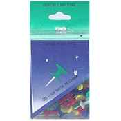100Ct Colored Push Pins In Case