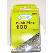 100 Piece Push Pins Clear