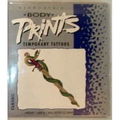Dagger with Snake &amp; Rose Temporary Tattoo