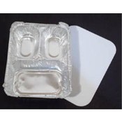 3 Divided Compartment Aluminum Foil Pan with Lid