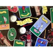Old Tyme Golf Flat Wrapping Paper