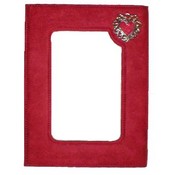 8" Crimson Suede Valentine's Day Photo Frame