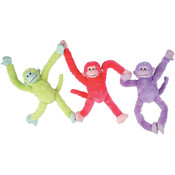 24" 3 Assorted Color Pull Arm Monkeys