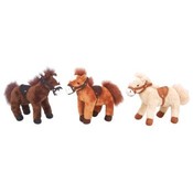 8" 3 Assorted Color Plush Horses