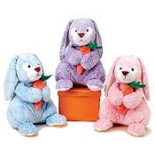 11" 3 Assorted Sitting B/B Bunnies Holding Carrot