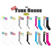 Women's Tube Socks In Neon Colors - 3 Pack