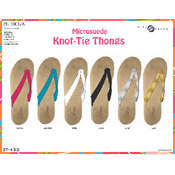 Ladies Microsuede Knot-Tie Flip Flops