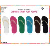 Ladies Microsuede Chain Strap Flip Flops