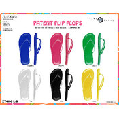 LadiesPatent Flip Flops With Rhinestone Upper