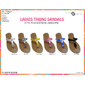 Ladies Thong Sandals With Rhinestone Accents