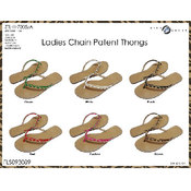 Ladies Chain Patent Thongs