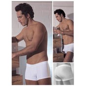 Mens Beau Mode White Mesh Panel Boxer Trunk