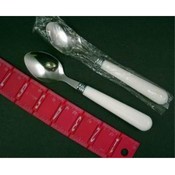 White Plastic Handle Stainless Steel Spoon