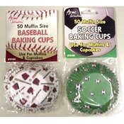 Soccer and Baseball Baking Cups Floor Display