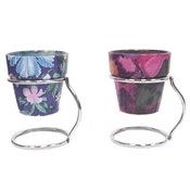 Floral Glass Votive Candle Holder and Stand