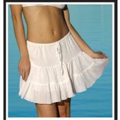 Junior Solid Cotton Gauze 3-Tier Skirt