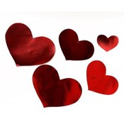 Valetines Metallic Red Heart Cutouts