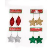 Assorted Glitter Christmas Ornaments 2 Packs