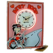 Betty Boop Biker Neon Clock