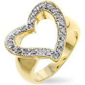 14K Gold Heart Band Ring