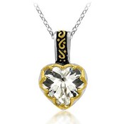 Romantic Interlude Tutone CZ Heart Pendant